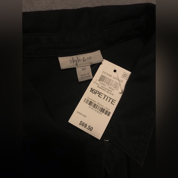 NWT Style & Co Black Denim Dress - Picture 6 of 8